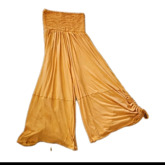 Urban Outfitters Out From Under Womens Orange Makena Smocked Boho Jumpsuit M - Picture 9 of 16